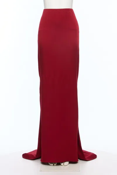 Valentino Pleated Midi Skirt In Red