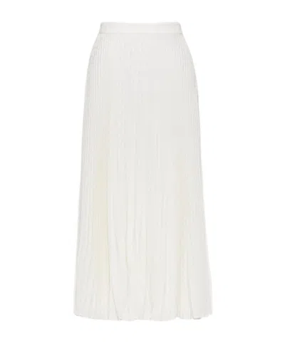 Valentino Pleated Midi Skirt In Ivory