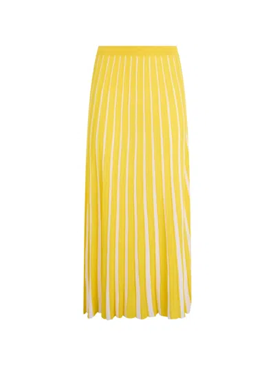 Valentino Pleated Midi Skirt In Yellow