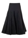 Valentino Pleated Panelled Skirt In Blue