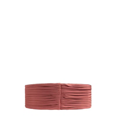 Valentino Garavani Valentino Pleated Satin Waist Belt In Pink