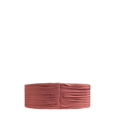 Valentino Garavani Valentino Pleated Satin Waist Belt In Pink