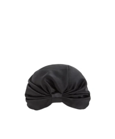 Valentino Pleated Scarf Headscarf In Black