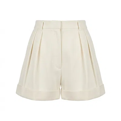 Valentino Pleated Shorts In White