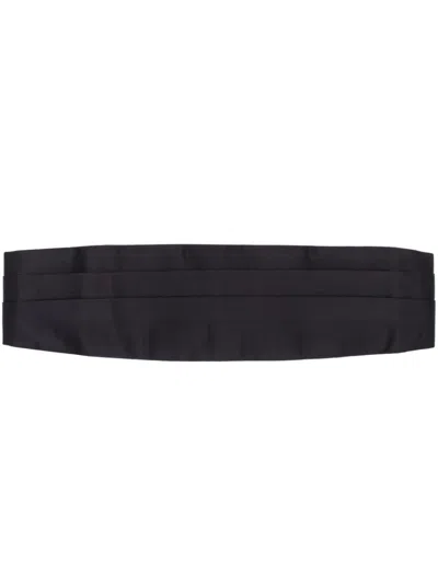 Valentino Garavani Pleated Silk Cummerbund In Black