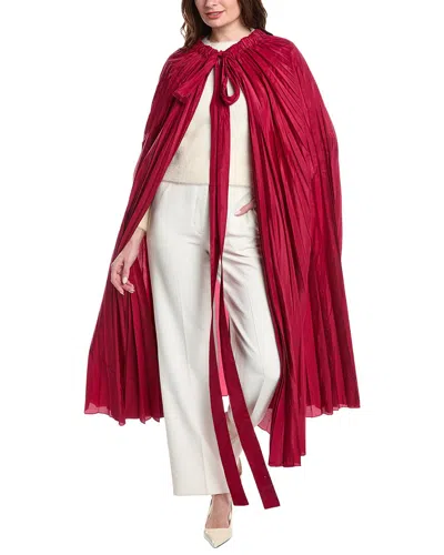 Valentino Pleated Silk-blend Cape In Multi