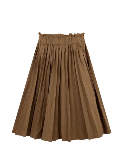 Valentino Pleated Skirt In Brown