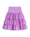 Valentino Ruffled Taffeta Skirt Woman Amethyst 40 In Purple