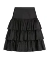 Valentino Ruffled Taffeta Skirt Woman Black 42 In Black