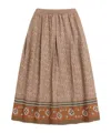 Valentino Knit Lurex Midi Skirt In Brown
