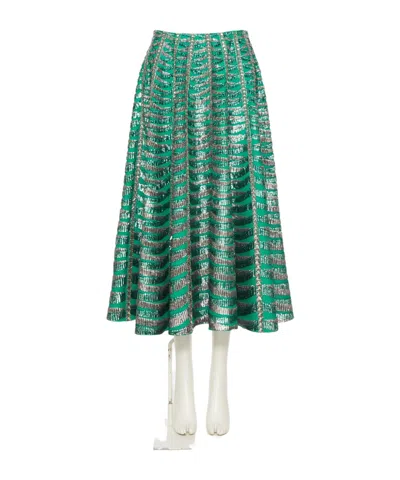 Valentino Pleated Skirts In Green