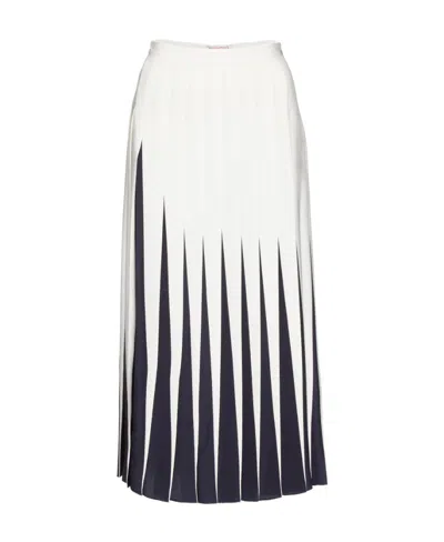 Valentino Pleated Skirts In White
