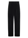 Valentino Garavani Cotton And Linen Blend Trousers In Black