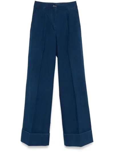 Valentino Pleated Trousers In Blue