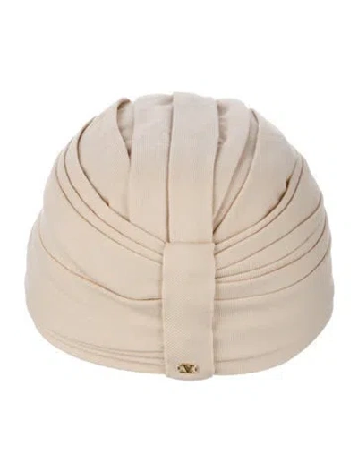 Pre-owned Valentino Garavani Pleated Turban In Neutrals