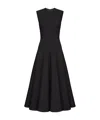 Valentino Pleated Virgin Wool Dress In Black