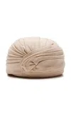 Valentino Garavani Pleated Wool Turban In White
