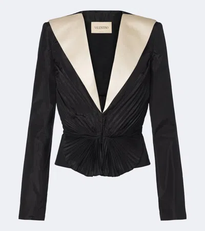 Valentino Blazer Aus Seidentaft In Schwarz