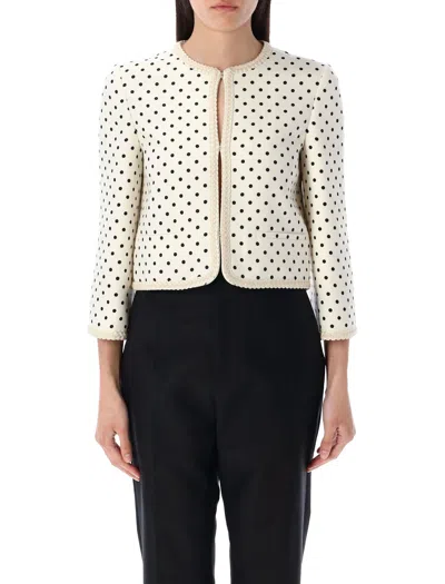 Valentino Supergran Polka Dot Printed Blazer In White