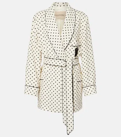 Valentino Plus De Pois Belted Jacket In Multi