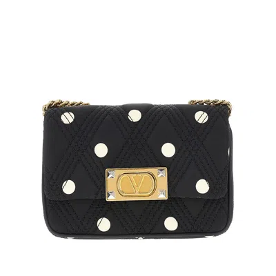 Valentino Garavani Plus De Pois Fabric Small 'quiltie 67' Bag In Black