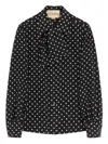 Valentino Crepe De Chine Shirt With Plusdepois Print In Black