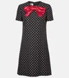 Valentino Polka Dot Mini Dress With Bow In Black
