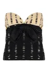 Valentino Plusdepois Print Chiffon Top With Handmade Draping And Bow Detail In Ivory