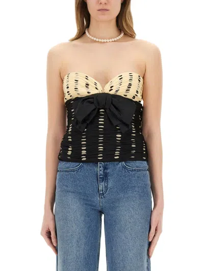 VALENTINO PLUSDEPOIS PRINT CHIFFON TOP