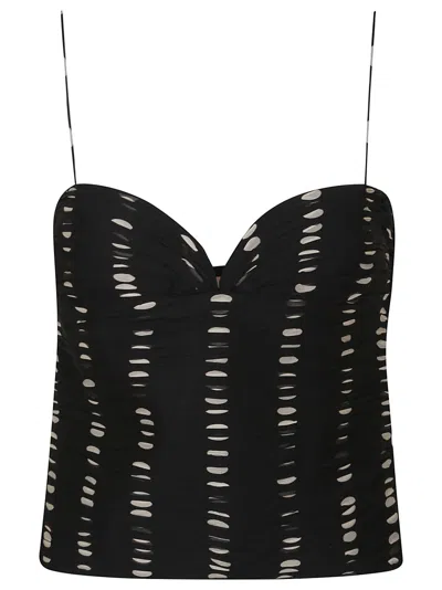 VALENTINO VALENTINO PLUSDEPOIS-PRINT CHIFFON TOP WITH HANDMADE DRAPING