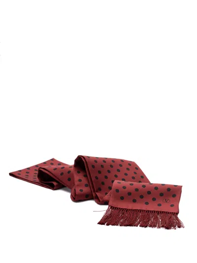 Valentino `plusdepois` Print Scarf In Red