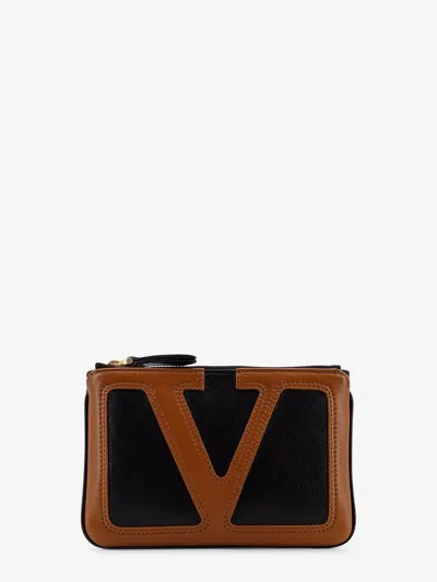Valentino Garavani Viva Superstar Leather Clutch In Black