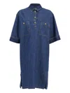 Valentino Pocket-detail Shirt Dress In Blue