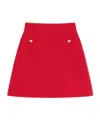 Valentino Heart Motif A-line Skirt With High Waist In Red