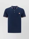 Valentino Garavani Blue Polo Shirt With Classic Collar And Logo Patch On The Front In Cotton Man In Blue