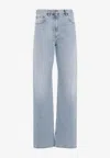 Valentino Blue Straight Leg Jeans In Blue