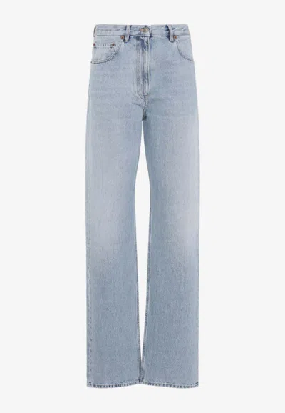 VALENTINO WASHED-OUT STRAIGHT-LEG JEANS