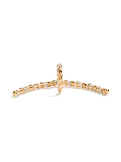 Valentino Garavani Poetique Des Gouttes Crystal Lip Ring In Gold