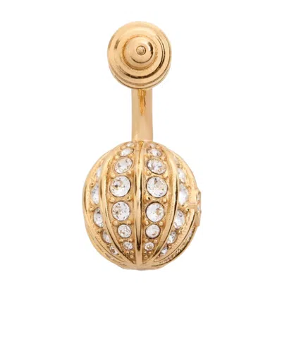 Valentino Garavani Poetique Des Gouttes Mono Earring In Metal And Swarovski® Crystals Woman Gold/cry In Gold/crystal