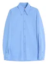 Valentino Long Sleeve Poplin Shirt Featuring Collar In Blue