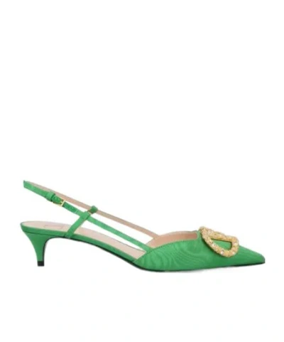 Valentino Garavani Pointed High Heel Sandals In Green