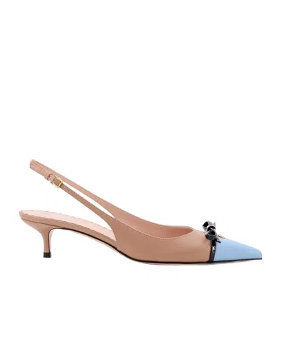 Valentino Garavani Slingback Pumps In Beige O Tan
