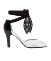 Valentino Garavani Two-tone Lace And Leather Foliefoliage Pumps In Ivory/nude/black