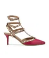 Valentino Pointed Riveted High Heels In Brown