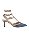 Valentino Pointed Riveted High Heels In Multicolor