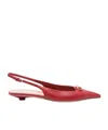 Valentino Patent Leather Slingback With Vlogo Signature Detail In Red