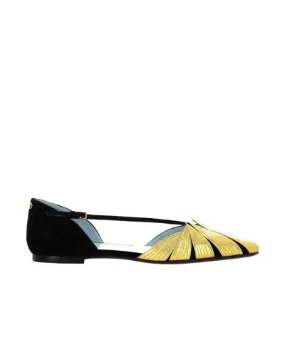 Valentino Garavani Pointed Toe Ballet Shoes In Black