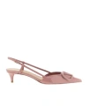 Valentino Vlogo 40 Patent Leather Slingback Pumps In Pink