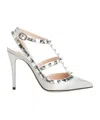 Valentino Pointed Toe High Heel Sandals In Silver