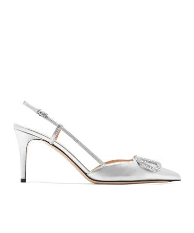 Valentino Garavani Pointed-toe High-heeled Sandals In Gray